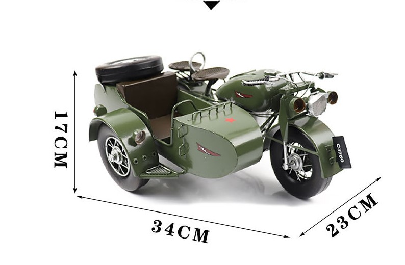Mô hình sidecar 3 bánh phong cách cổ điển