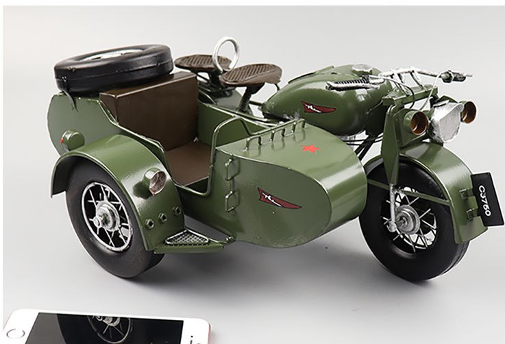 Mô hình sidecar 3 bánh phong cách cổ điển