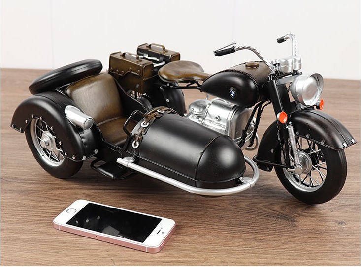 Mô hình xe sắt mô tô Harley Davidson Chopper trang trí bàn làm việc  Dài  23cm  Mỹ nghệ sắt  Màu đỏ