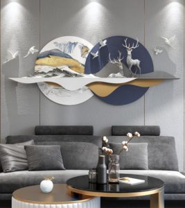 Phù Điêu 3D Cao Cấp Hươu Bên Núi