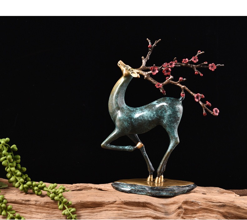Tượng hươu đồng trang trí nội thất