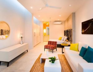 Lựa chọn màu sắc phòng khách nhà ống tươi sáng