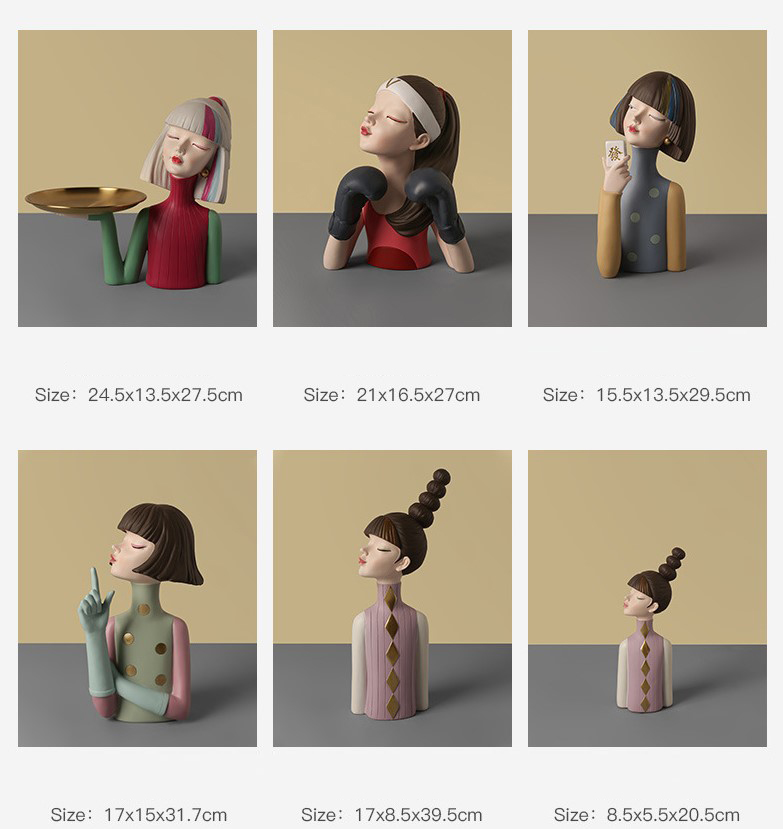 tuong co gai trang tri phong khach