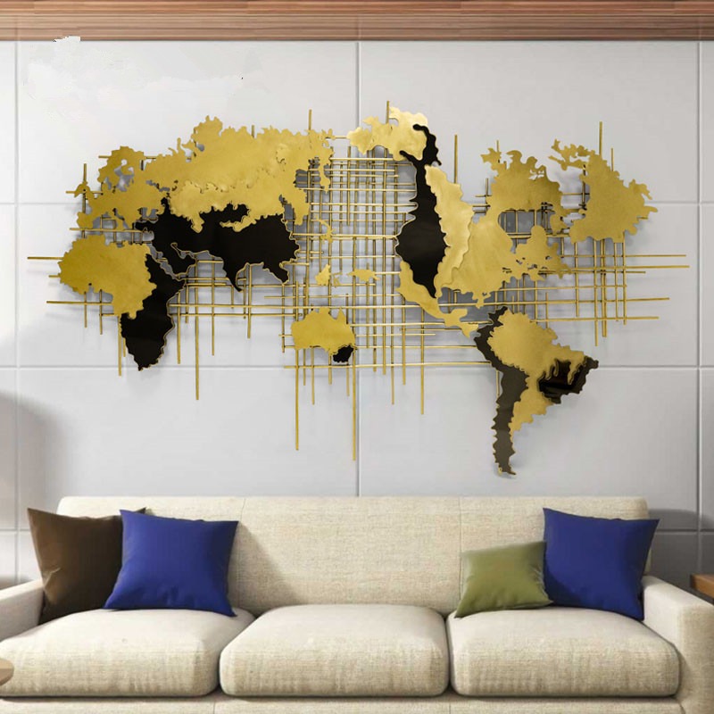 Tranh phù điêu treo tường bản đồ thế giới