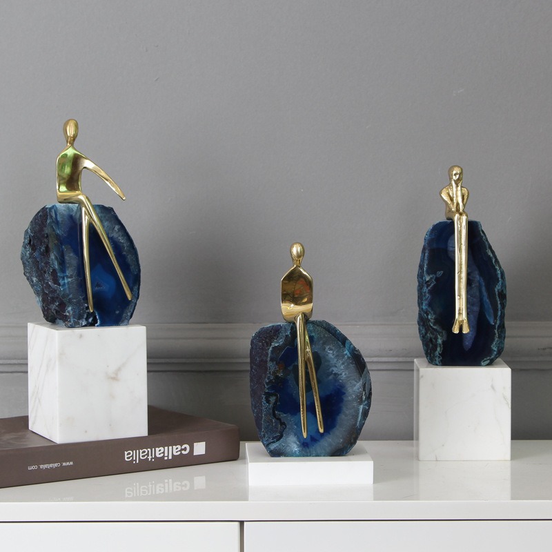 Bộ 3 viên đá mã não trang trí nội thất sang trọng