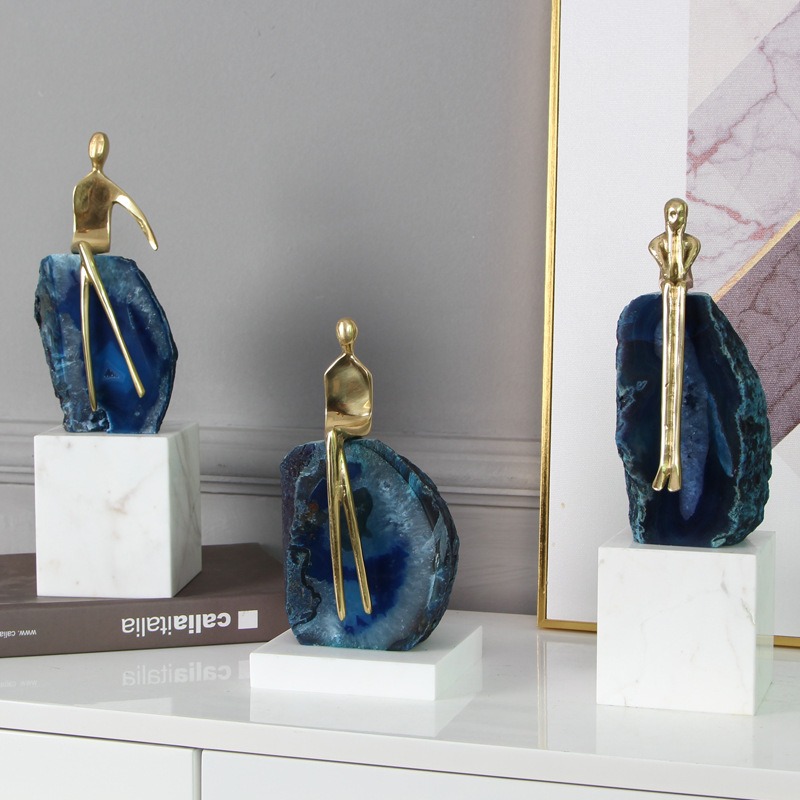 Bộ 3 viên đá mã não trang trí nội thất sang trọng