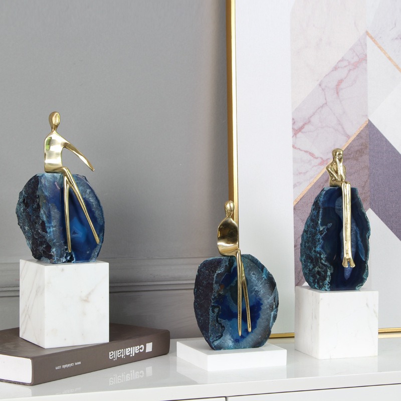 Bộ 3 viên đá mã não trang trí nội thất sang trọng