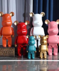 Gấu bearbrick bụng bự nhiều màu trang trí nội thất 
