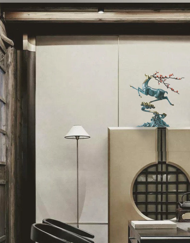 Tượng hươu cưỡi mây trang trí phòng khách