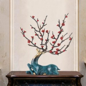 Tượng hươu sừng hoa anh đào 