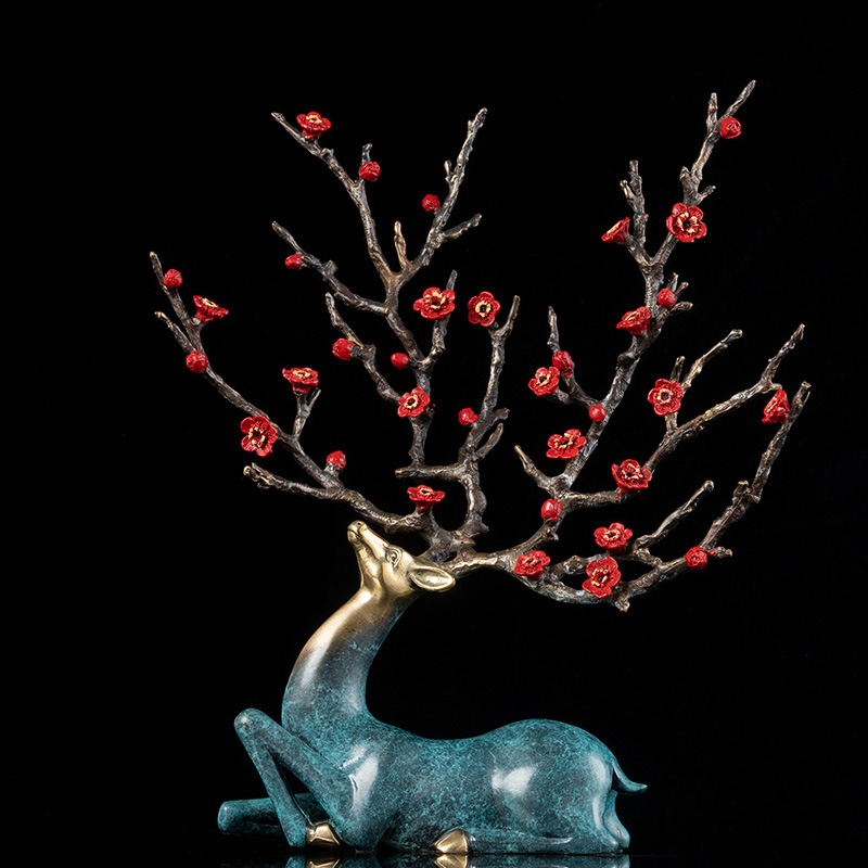 Tượng hươu sừng hoa anh đào 