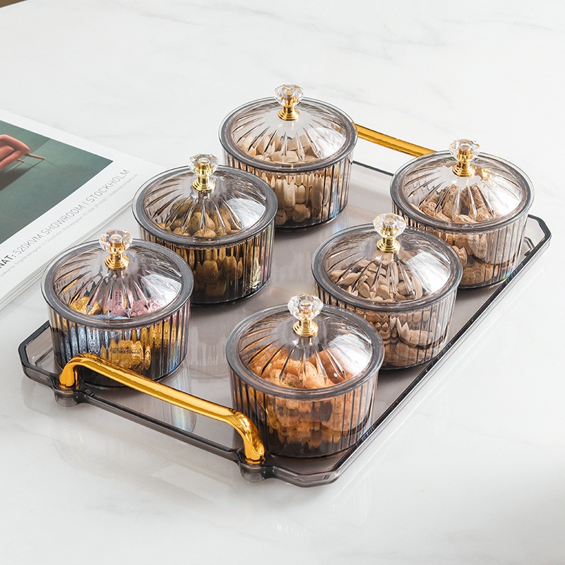 Khay mứt kính 6 hộp dạng tròn