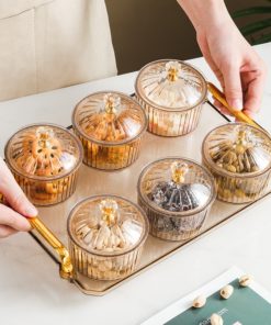 Khay mứt kính 6 hộp dạng tròn