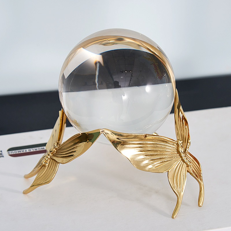 Cặp quả cầu pha lê hồ điệp để bàn