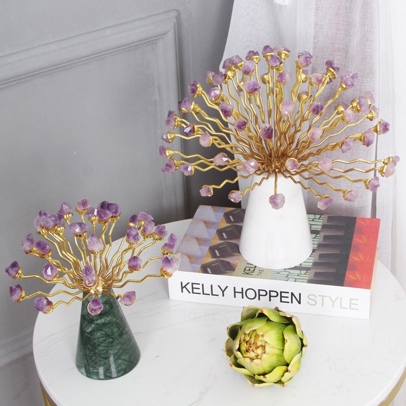 binh hoa da thach anh Bình hoa đá tím