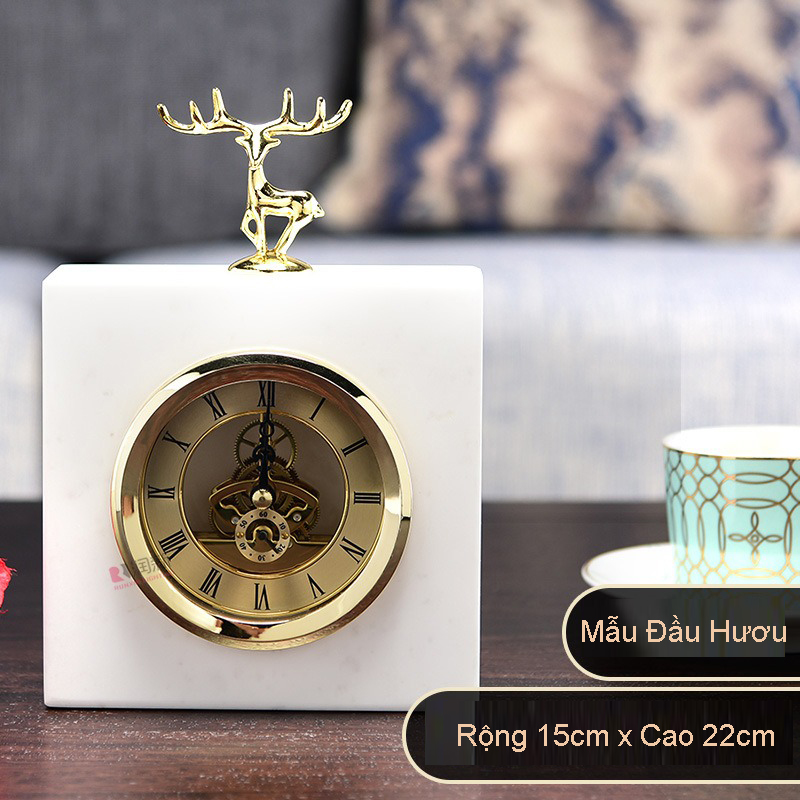 Đồng hồ huơu bằng đá cẩm thạch decor