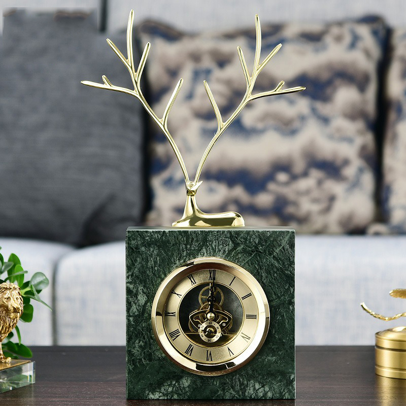 Đồng hồ huơu bằng đá cẩm thạch decor