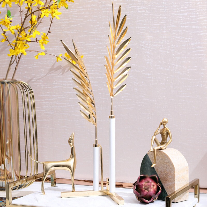 long vu trang tri Lá lông vũ kim loại