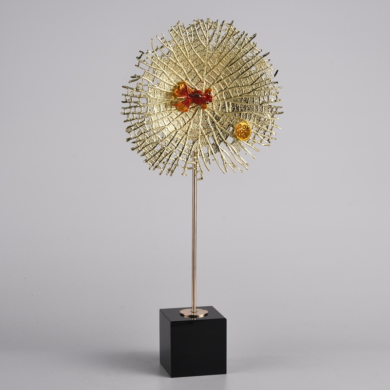 mau decor deo ca canh la sen Mô hình lá sen bằng kim loại