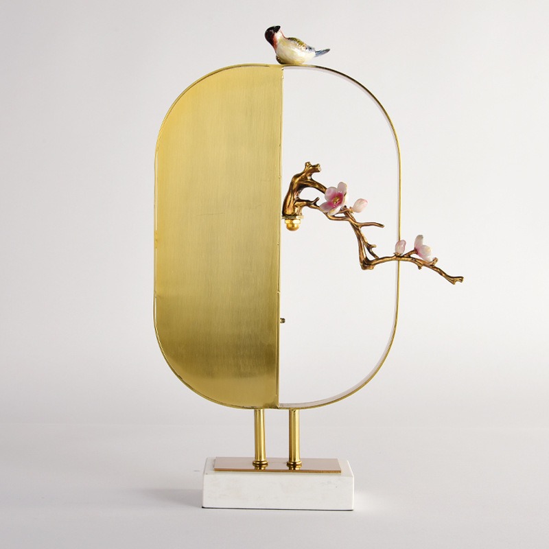 mo hinh trang tri nghe thuat chim vang anh chim kết hợp hình học