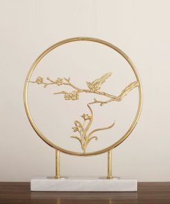 Mô hình chim và hoa trang trí