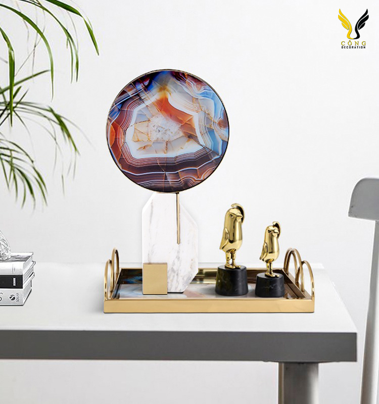 da cam thach trang tri Bình cắm hoa khô bằng đá cẩm thạch