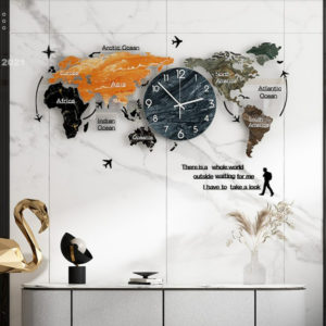 Đồng hồ treo tường hình bản đồ Thế Giới độc đáo