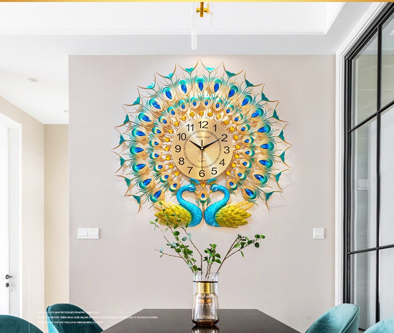 dong ho chim cong dep 1-min Đồng hồ treo tường hình con công