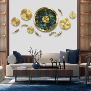 Đồng hồ treo tường đàn cá bằng đồng