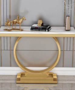 Bàn Console mạ titan cao cấp kết hợp mặt bàn đá