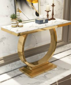 Bàn Console mạ titan cao cấp kết hợp mặt bàn đá