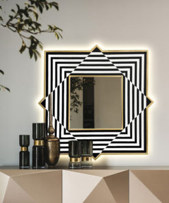 Gương trang trí nội thất hình vuông có led