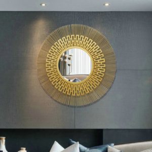 Mẫu gương treo tường sáng tạo bằng kim loại