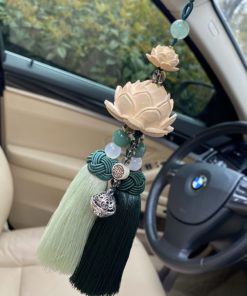 Khánh trang trí oto hoa sen điêu khắc may mắn