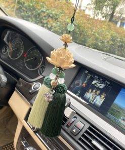 Khánh trang trí oto hoa sen điêu khắc may mắn