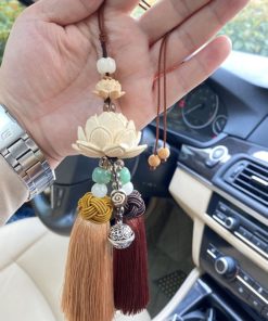 Khánh trang trí oto hoa sen điêu khắc may mắn