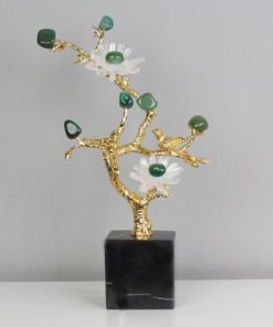 Mô hình cây hoa gắn đá thạch anh decor
