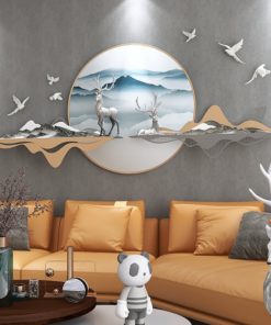 Phù điêu treo tường hươu trên núi
