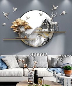 phù điêu hươu và núi