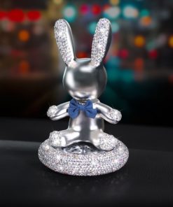 Thỏ Bunny gắn đá trang trí oto