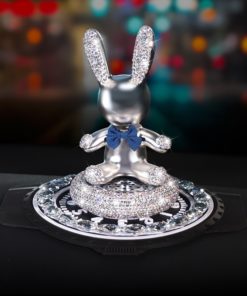 Thỏ Bunny gắn đá trang trí oto