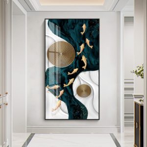 Tranh cửu ngư quần hội dọc phong thủy