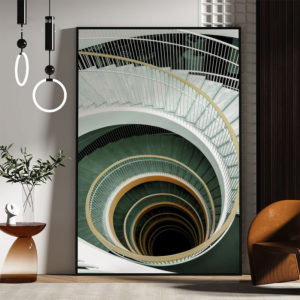 Tranh in sơn dầu xoáy cầu thang 3D