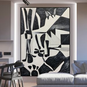 Tranh sơn dầu hiện đại trang trí phòng khách đẹp