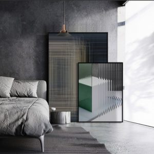 Cặp tranh trừu tượng kiến trúc