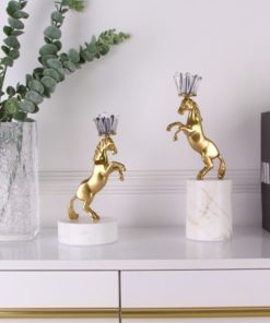 Tượng ngựa trang trí bằng đồng gắn pha lê đẹp