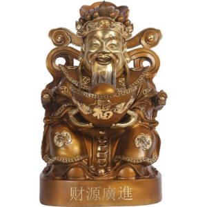 Tượng thần tài bằng đồng ôm tiền vàng
