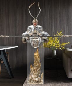 Tượng Tôn Ngộ Không ngồi thiền 3D để sàn