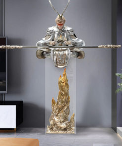 Tượng Tôn Ngộ Không ngồi thiền 3D để sàn