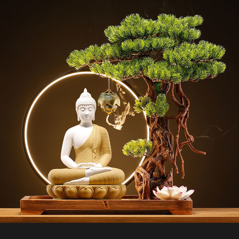 Tượng Phật Thích Ca kết hợp hương trầm cầu an lành